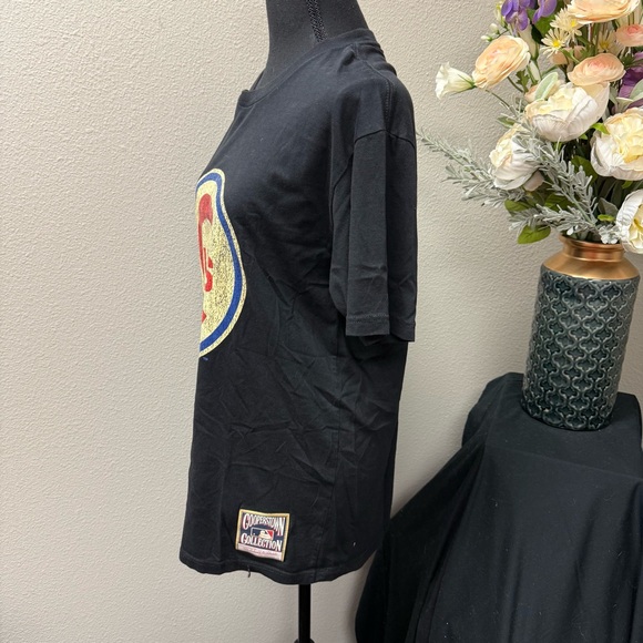 Mitchell & Ness Chicago Cubs Black Graphic Tee Shirt Men’s L MLB Baseball - Picture 2 of 7